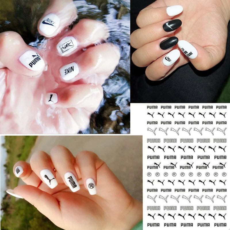 Клей черный маникюр наклейки для ногтей дизайн украшения искусство Спорт 3D