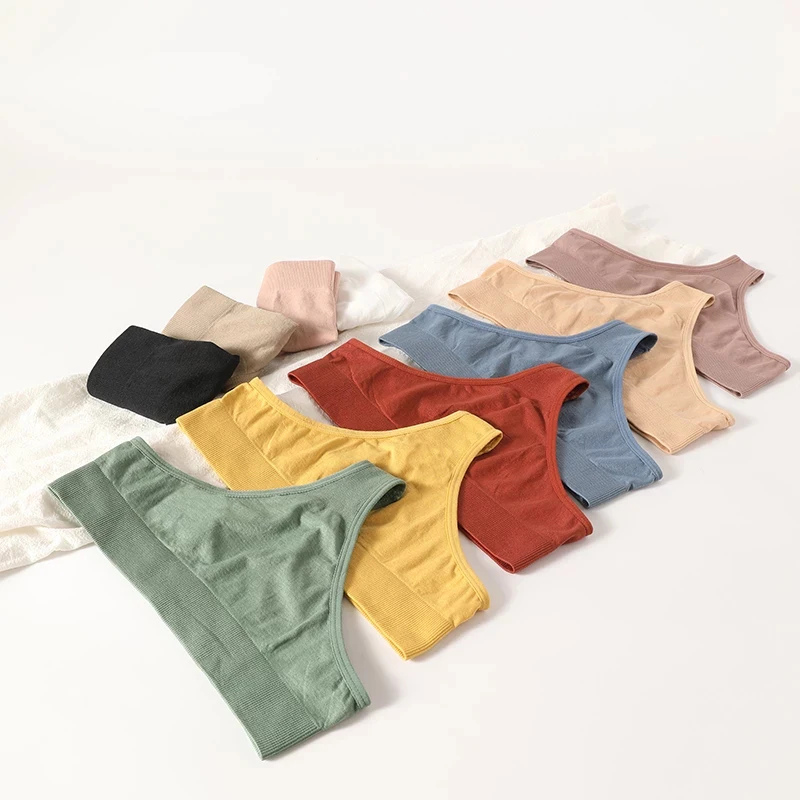 

New Women's Solid Color Thong Sexy Panties Women's Pure Cotton Material Panties Simple And Comfortable Panties