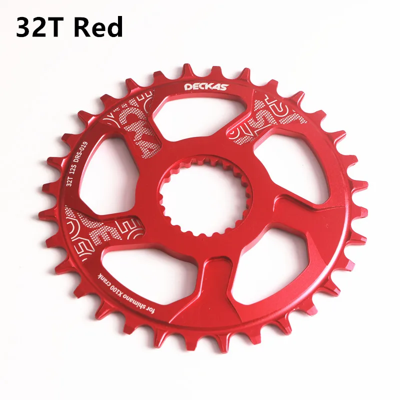 32T red DECKAS, 12 Скоростей, круглая цепь, центральный замок, MTB велосипед, 32 T, 34 T, 36 T, 38 T, зубная пластина, запчасти для M7100, M8100, M9100, шатун - Цвет: 32T red