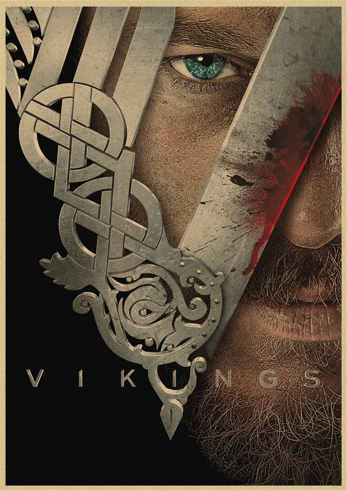 Новые Vikings классический фильм крафт бумага Плакат Бар Кафе гостиная столовая