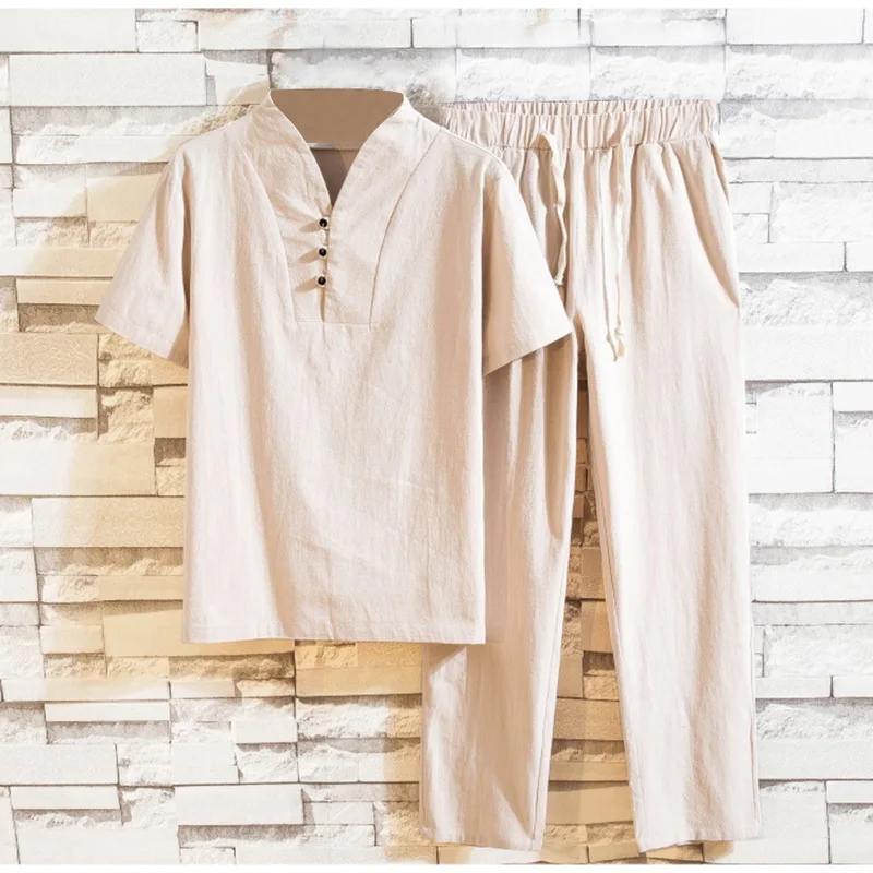 HEFLASHOR Мужская мода летнее китайское платье Ципао с рисунком Стиль хлопковое