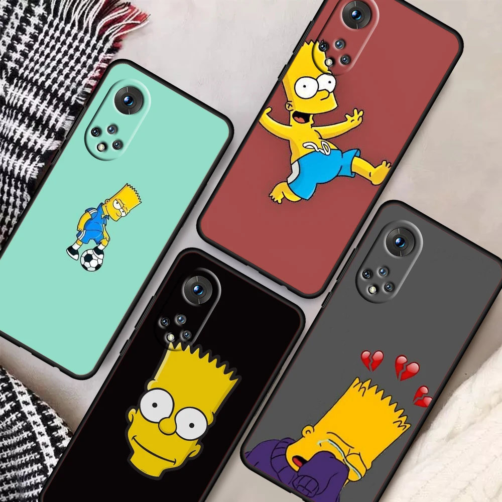 

Simpsons family boy For Honor 50 Pro X20 SE V30 Magic3 Pro+ Play 5T 5G 30 Lite 30i 30S Silicone Soft Black Phone Case