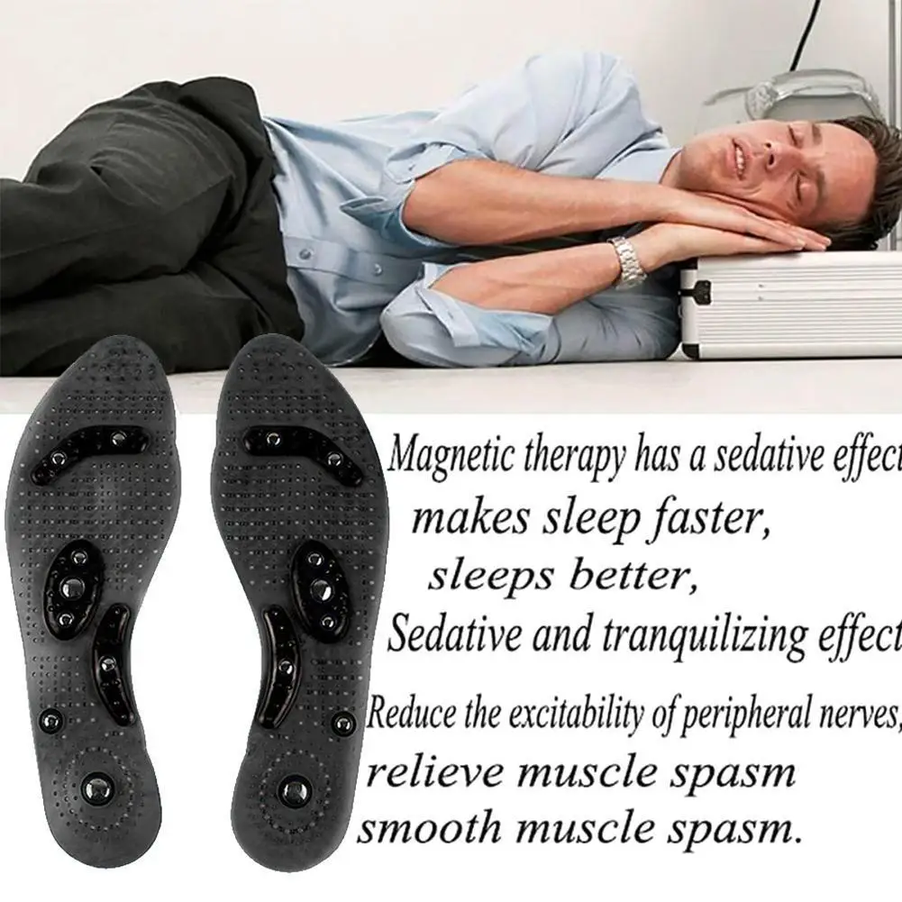 

1pair Massage Insoles With 8pcs Transparent Magnet Silicone Unisex Feet Foot Slimming Therapy Care Insole 27cm Pads Stone H R0R5