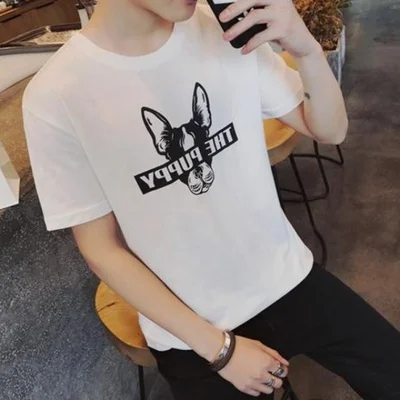 

New comfortable tight-fitting wild men's clothing lapel men's t-shirt short-sleeved tide men's self-cultivation