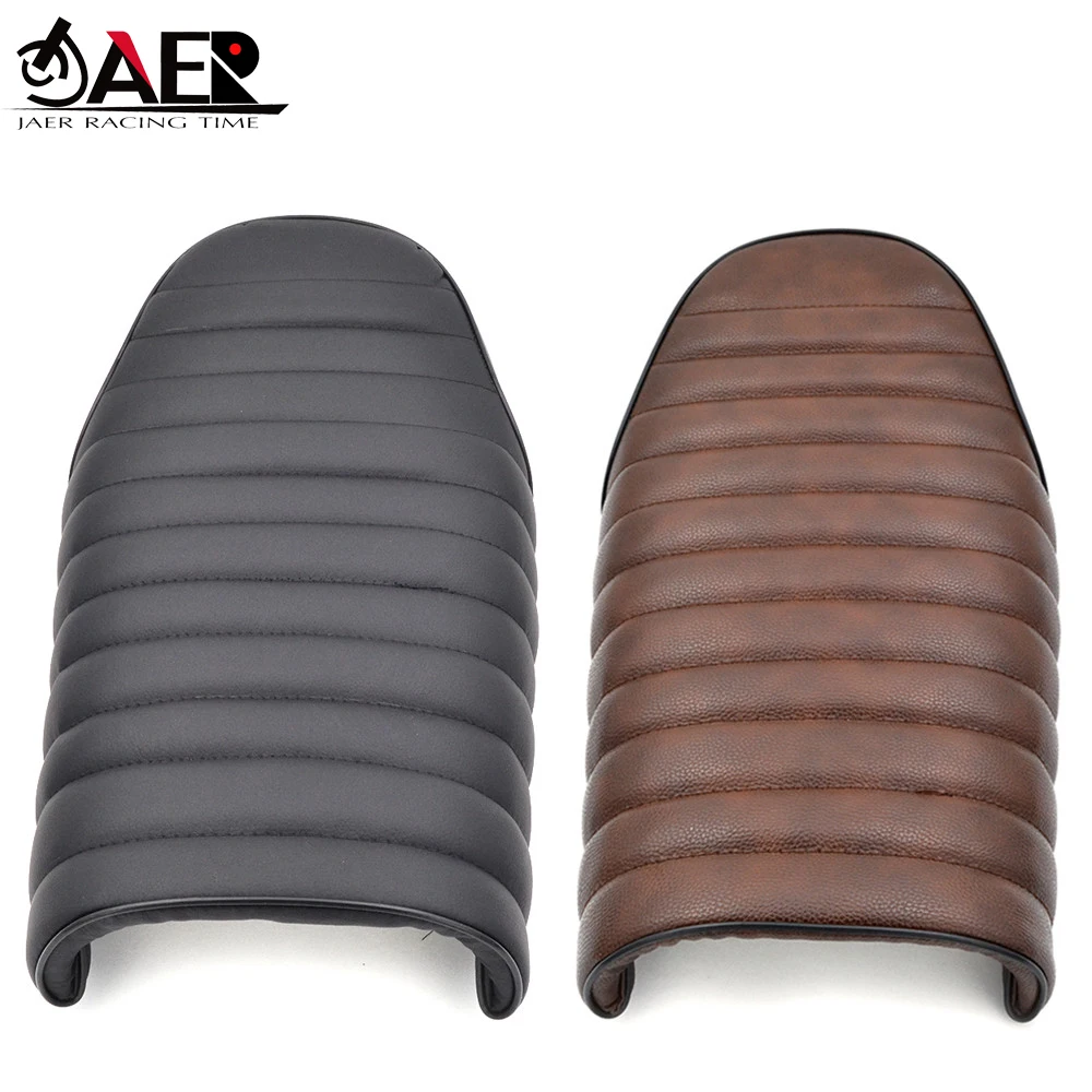 Универсальное коричневое плоское винтажное седло JAER для мотоцикла подседельный