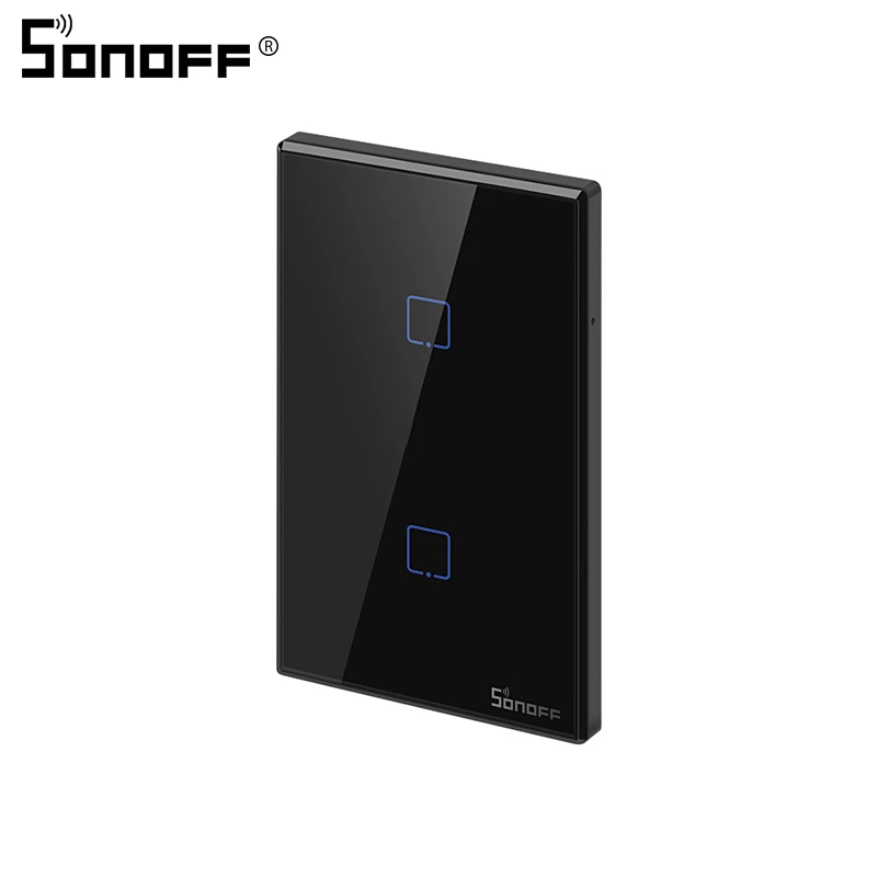 T3 US 2C Интеллектуальный выключатель света SONOFF T2/T3 нам 1/2/3 Wifi переключатель сенсорной панели свет розетки 433 МГц RF Беспроводной дистанционного Управление eWelink Google Home Alexa - Комплект: T3 US 2C