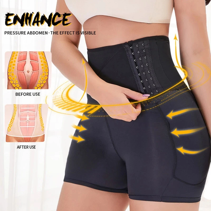 Fake Ass Padded Panties Sexy Women Corset Underwear Buttocks Hip Pads Plus Size Body Shaper Shorts Tummy Control Booty Enhancer