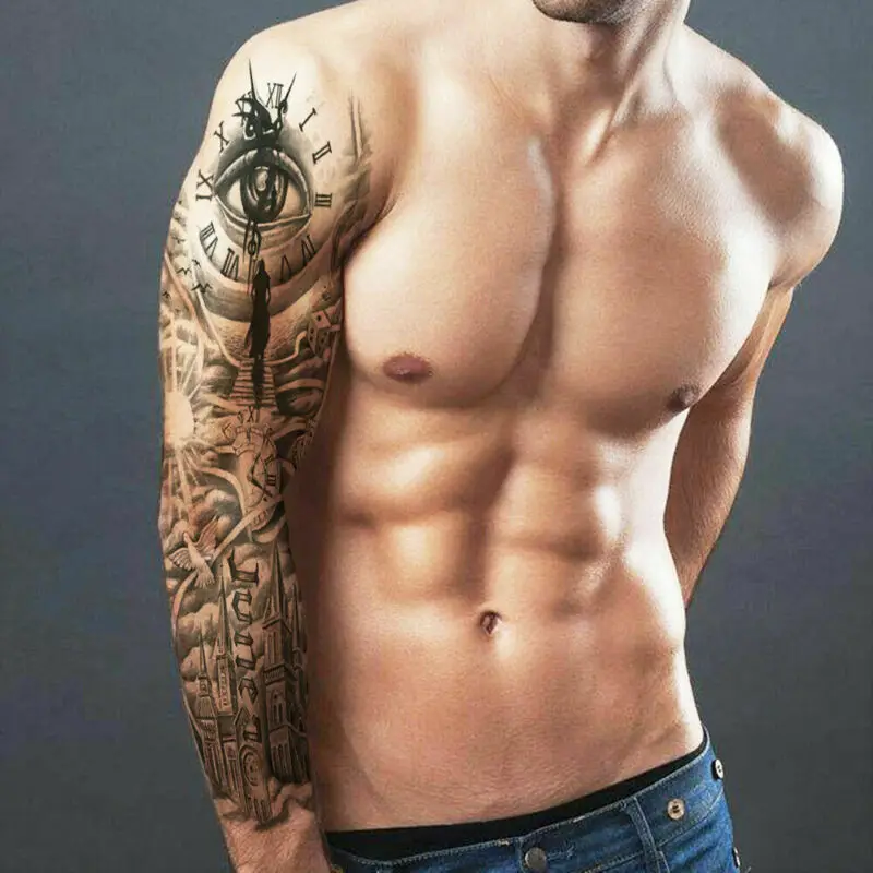 США Мужчины Женщины Водонепроницаемый Полный рука временная татуировка монашка