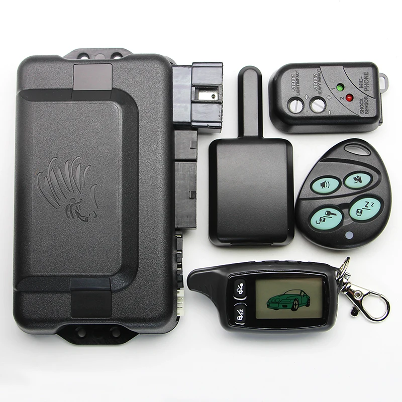 Русской версии TW9030 Двухстороннее автосигнализации Системы с ЖК-дисплей