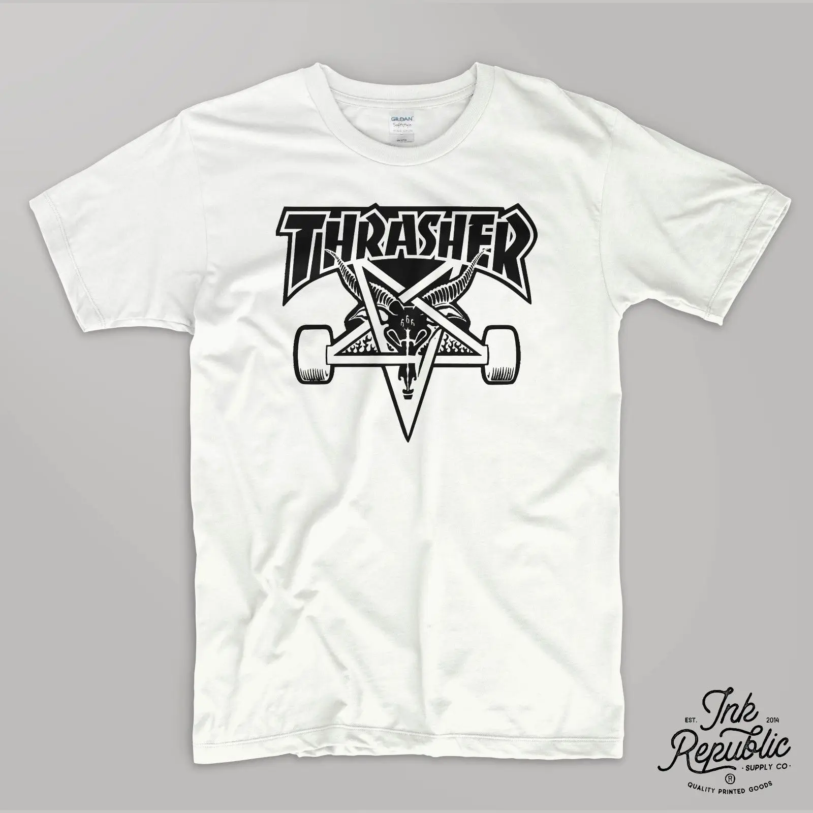 THRASHER пентаграмма футболка Skate Mag винтажный логотип fuct girl spitfire официальный| |