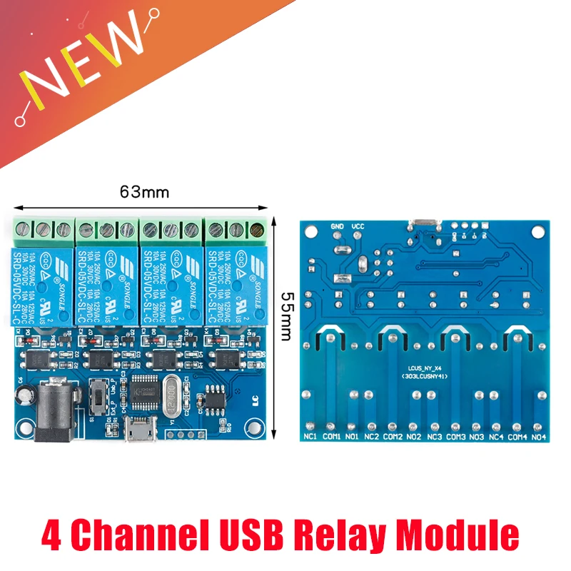 Micro USB 5V LCUS-4 4 Channel релейный модуль Smart Switch Serial Port BSG | Обустройство дома