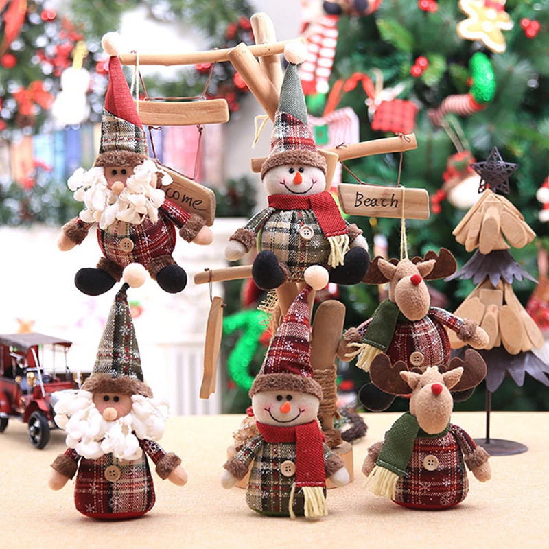 

New Year Christmas Decorations Christmas Dolls Christmas Tree Decorations Innovative Elk Santa Snowman Decoration Kids Gift
