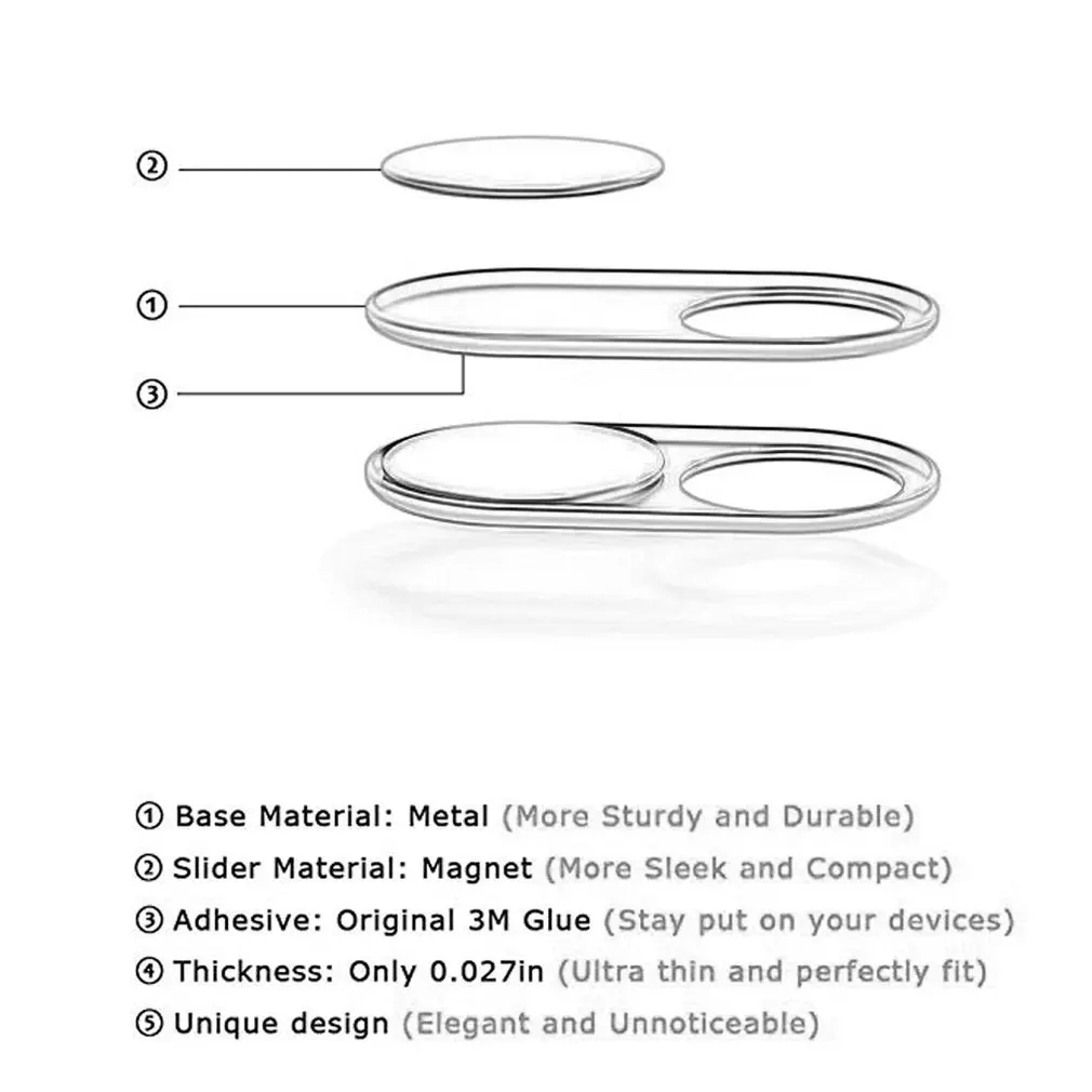 Чехол для веб камеры с затвором Магнитный слайдер пластиковый универсальный