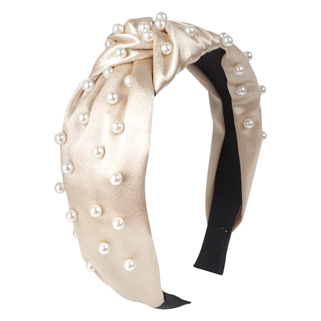 

Simple Sweet Pearl Wide Border Hair Band Fashion Womens Wash Face Hair Band