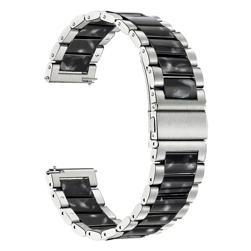 Silver Gray Ремешок для часов из нержавеющей стали и смолы для huawei Watch GT/Honor Magic TicWatch Pro/E2/S2, быстросъемный ремешок, браслет - Цвет ремешка: Silver Gray