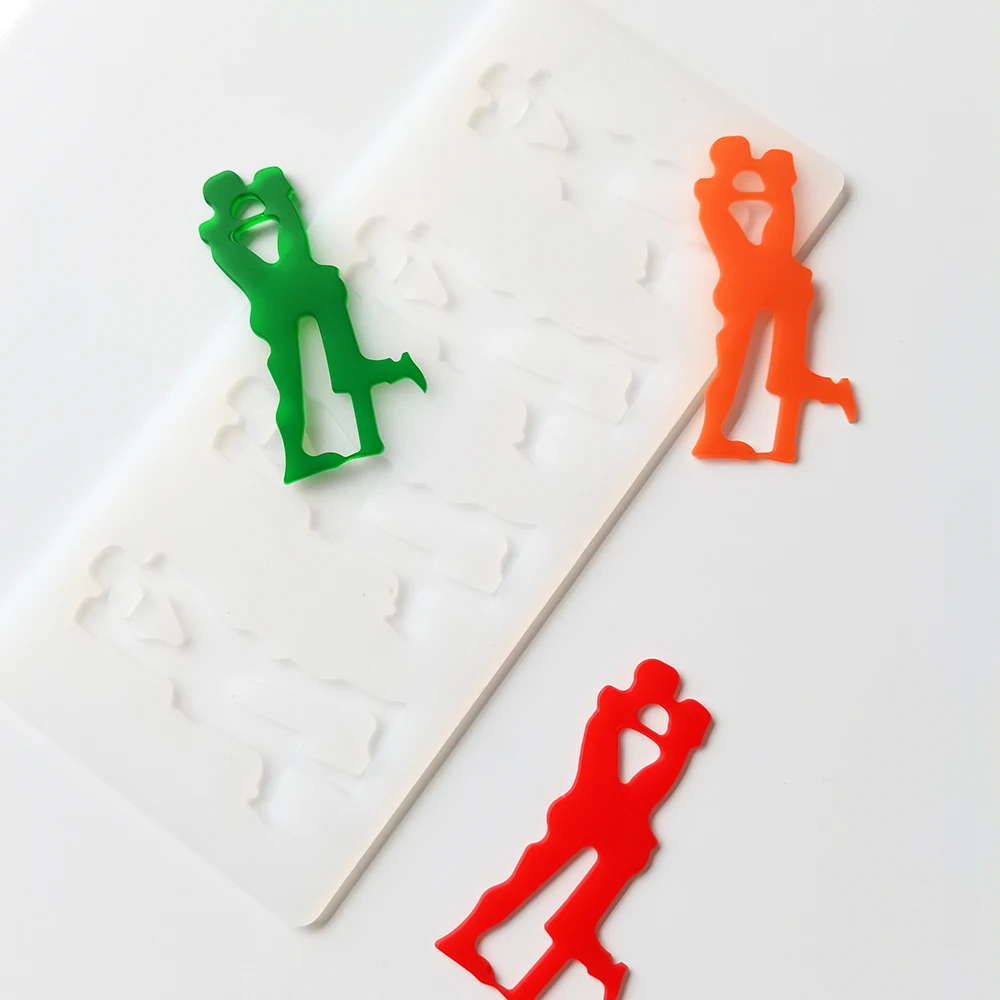 

Hot DIY 3D 4-Cells Lovers Silicone Mold Cake Decorating Tools Cupcake Chocolate Mould Decor Muffin Pan Baking dance Stencil