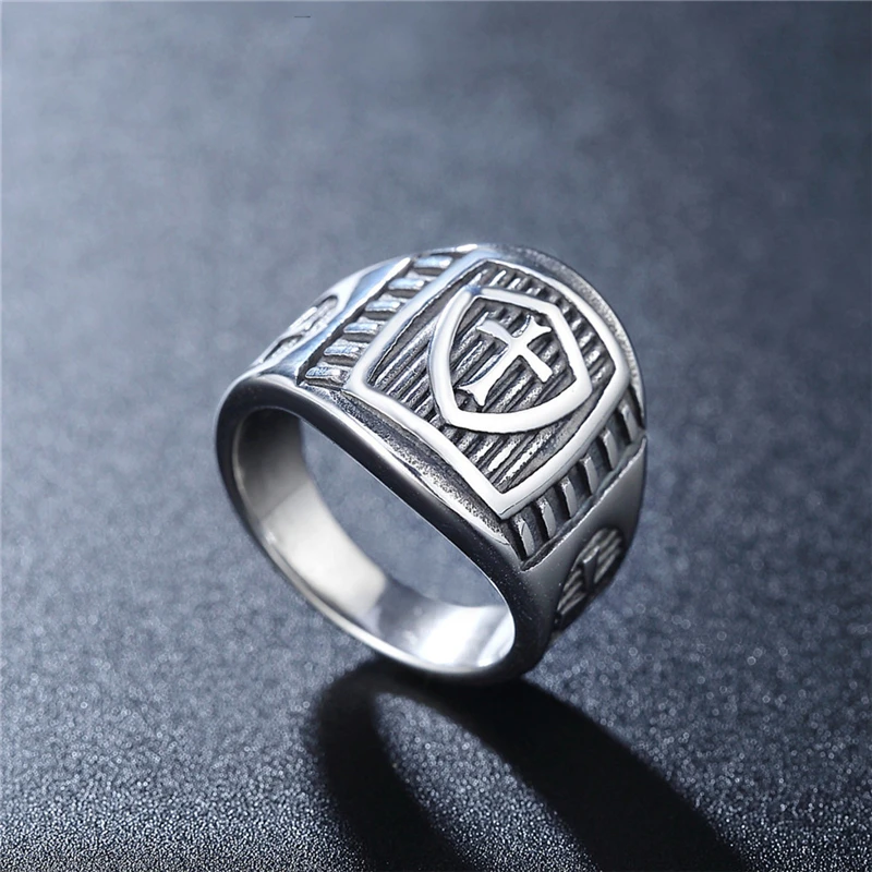 

Retro Style Cross Finger Rings for Women Antique Silver Color Stainless Steel Wedding Bands Anel Hip Hop Jewelry Free Shipping