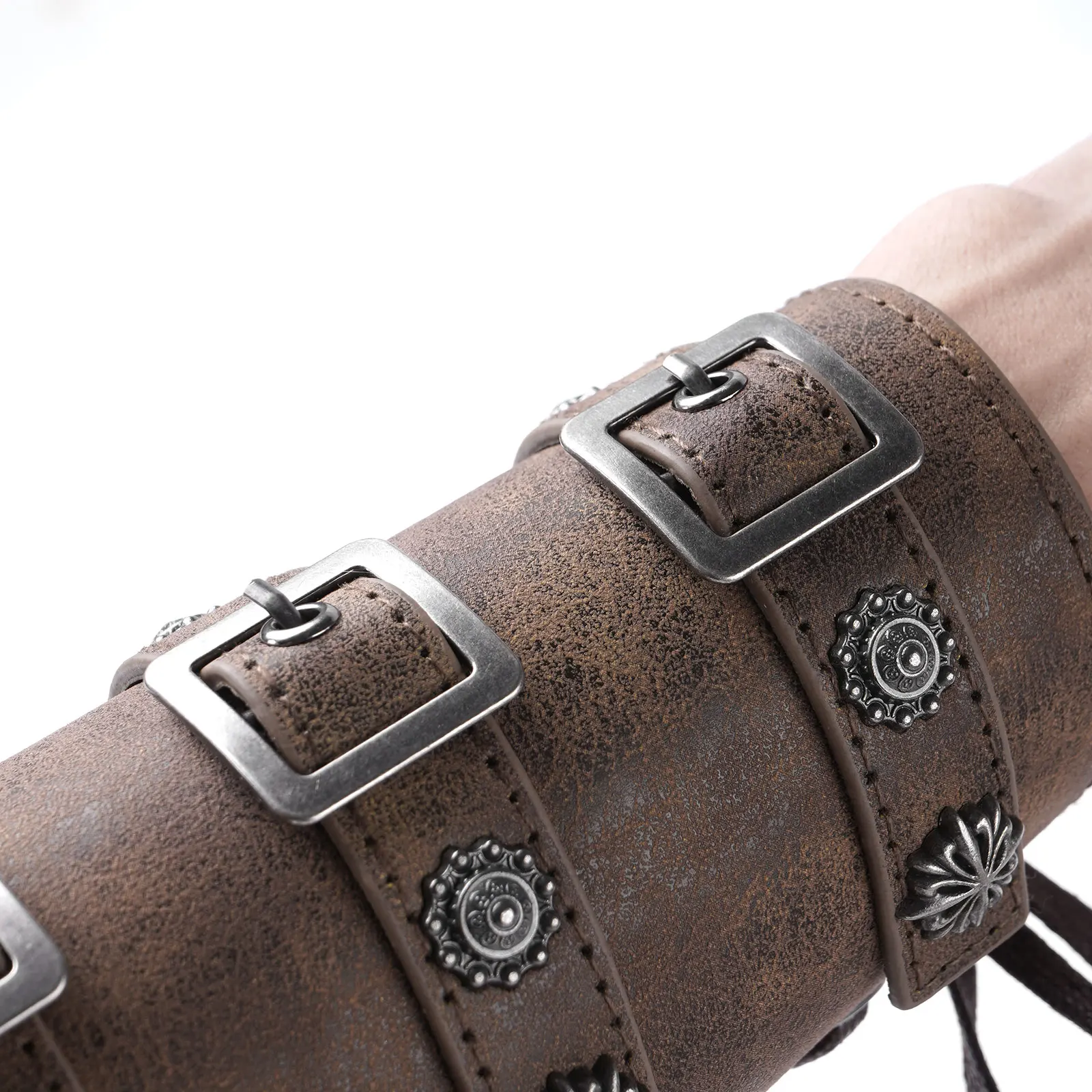 Кожаные браслеты с металлическими заклепками, 1 пара, для косплея, в готическом стиле, панк от AliExpress WW