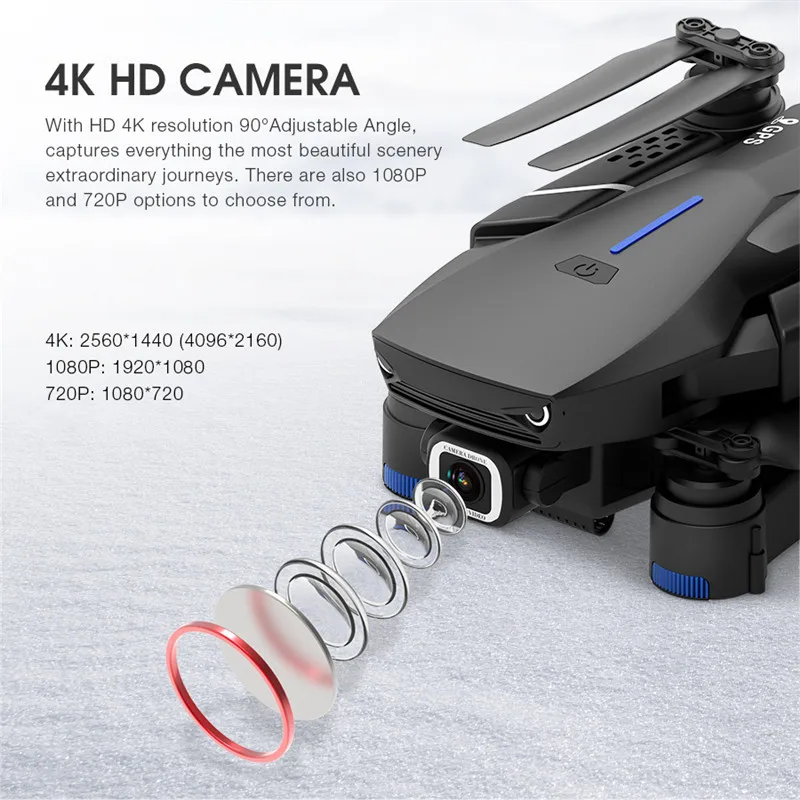 Квадрокоптер E520S с GPS WIFI FPV 4K/1080P HD камера широкий угол обзора 16 минут полета