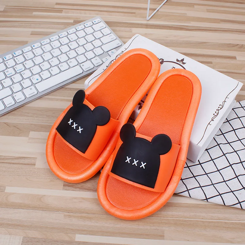 Женские тапочки с головой медведя женские летние Нескользящие домашние милым