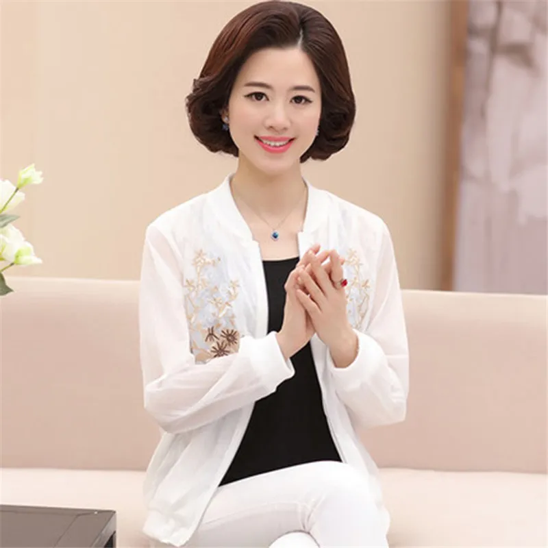 Женский пиджак с вышивкой Повседневная тонкая куртка большого размера 4XL для