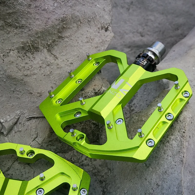 

2pair SHANMASHI Bike Pedals CNC Mountain Bicycle Pedal Bearing Flat-Platform Pedal Cycling Parts Purple & Green