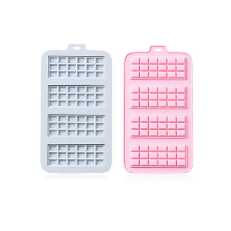 

21.5x11.7x0.9cm Waffle Chocolate Mold Silicone Mold Home DIY Homemade Children's Complementary Food Candy Dessert Baking Mold