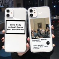words offer social media seriously harms your mental health soft phone cases for iphone iphone 13 pro max 12 pro max 11 cover