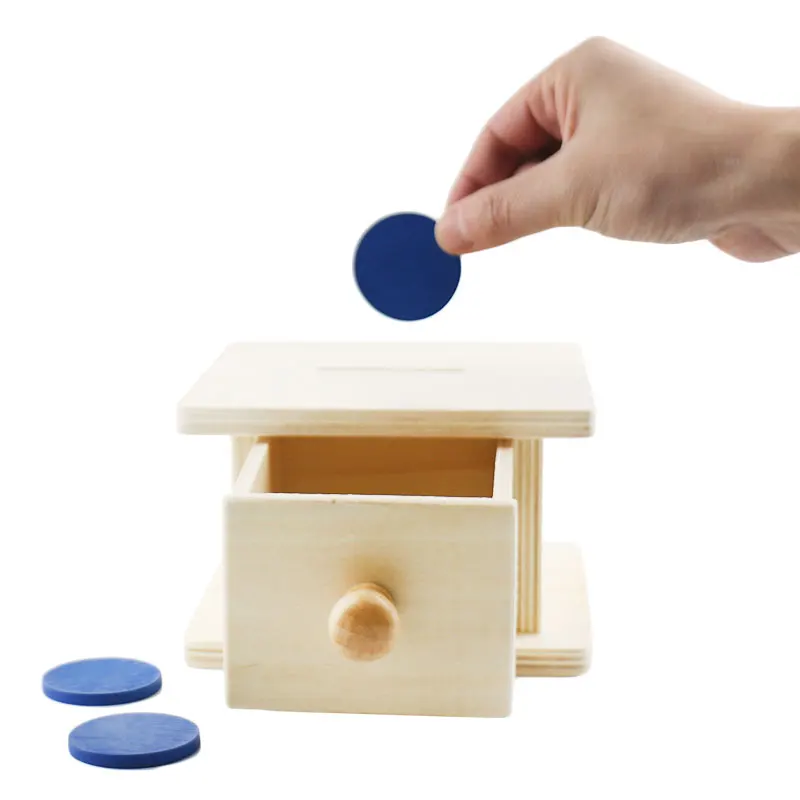 Монтессори материал сенсорные игрушки монета цилиндр Обучающие деревянные для