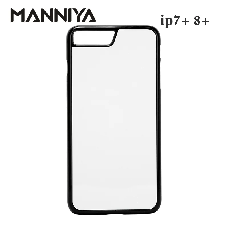 

MANNIYA 2D сублимационный чистый пластиковый чехол для iphone 7 Plus 8 Plus с алюминиевыми вставками и клеем, Бесплатная доставка! 100 шт./лот