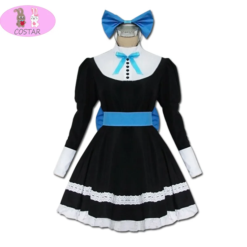 

Panty & Stocking with Garterbelt Heroine Anarchy Stocking Black Dress Cosplay Costume women Lolita Maid Suits party Uniform