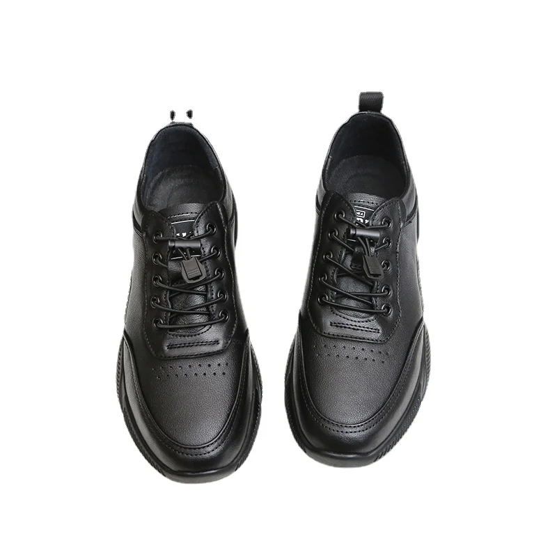 

D38 Spring and Autumn New Leather Casual Business Leather Shoes for Middle-aged and ElderlyFlat Comfortable Breathable Single