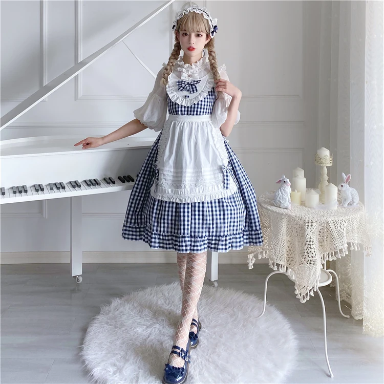Мягкое винтажное платье для девочек-подростков летнее в клетку с оборками на