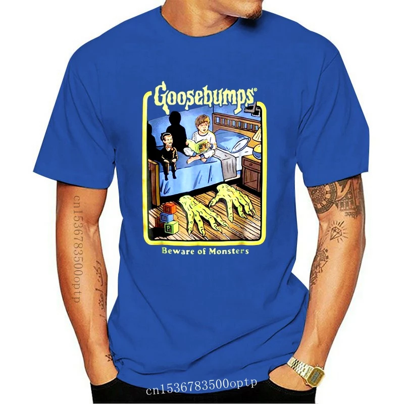 

Новые гусиные удары Остерегайтесь монстров кровавые Ужасы активные для детей черная футболка мужская женская рубашка