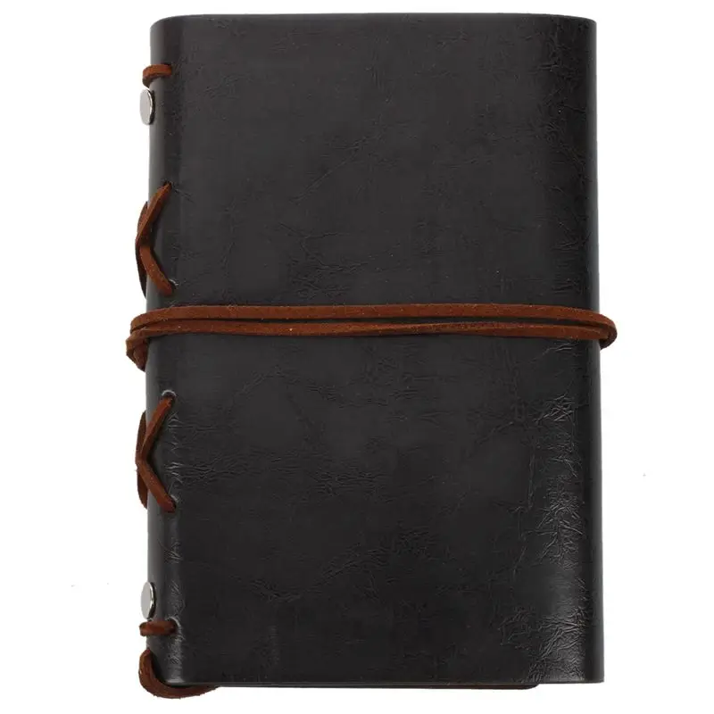 Retro Vintage Leather Bound Blank Pages Journal Diary Notepad Notebook (Black) S | Канцтовары для офиса и дома