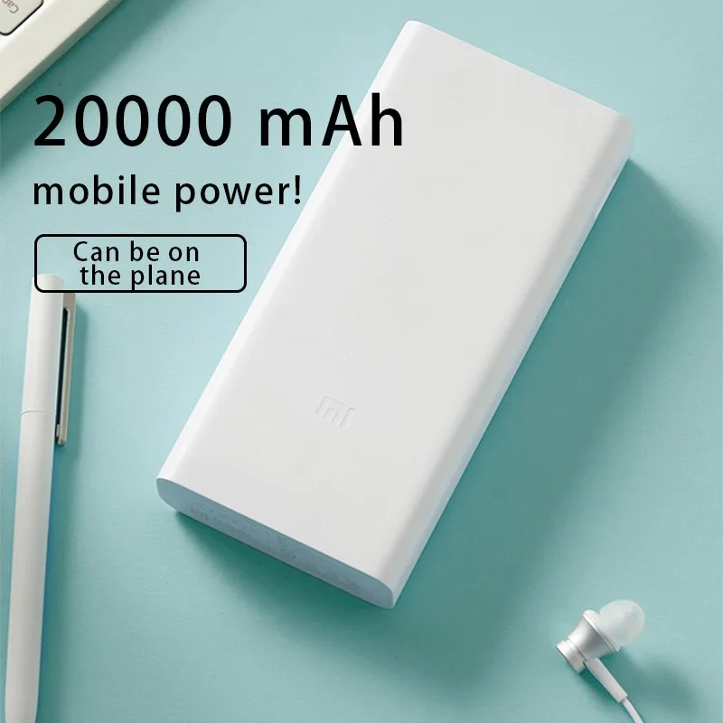 Xiao mi power Bank 20000 мАч 2C Оригинальное портативное зарядное устройство с поддержкой QC3.0 Dual USB mi внешний аккумулятор 20000 для мобильных телефонов