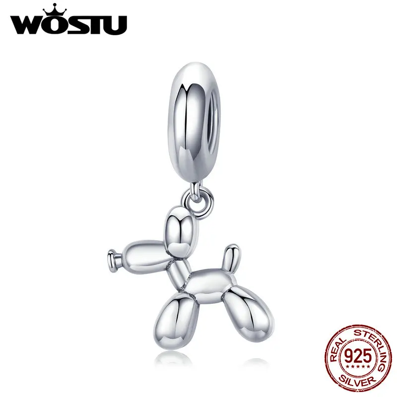 WOSTU 2019 Lovely Design 925 Sterling Balloon Dog Dangles Charms Fit Bracelet & Necklace Pendant Original Fashion Jewelry CQC981