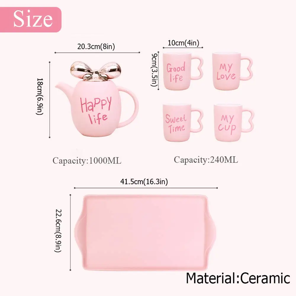 Женский чайный сервиз вечерние чайные на 8 унций 4 чашки 33 унции китайский для