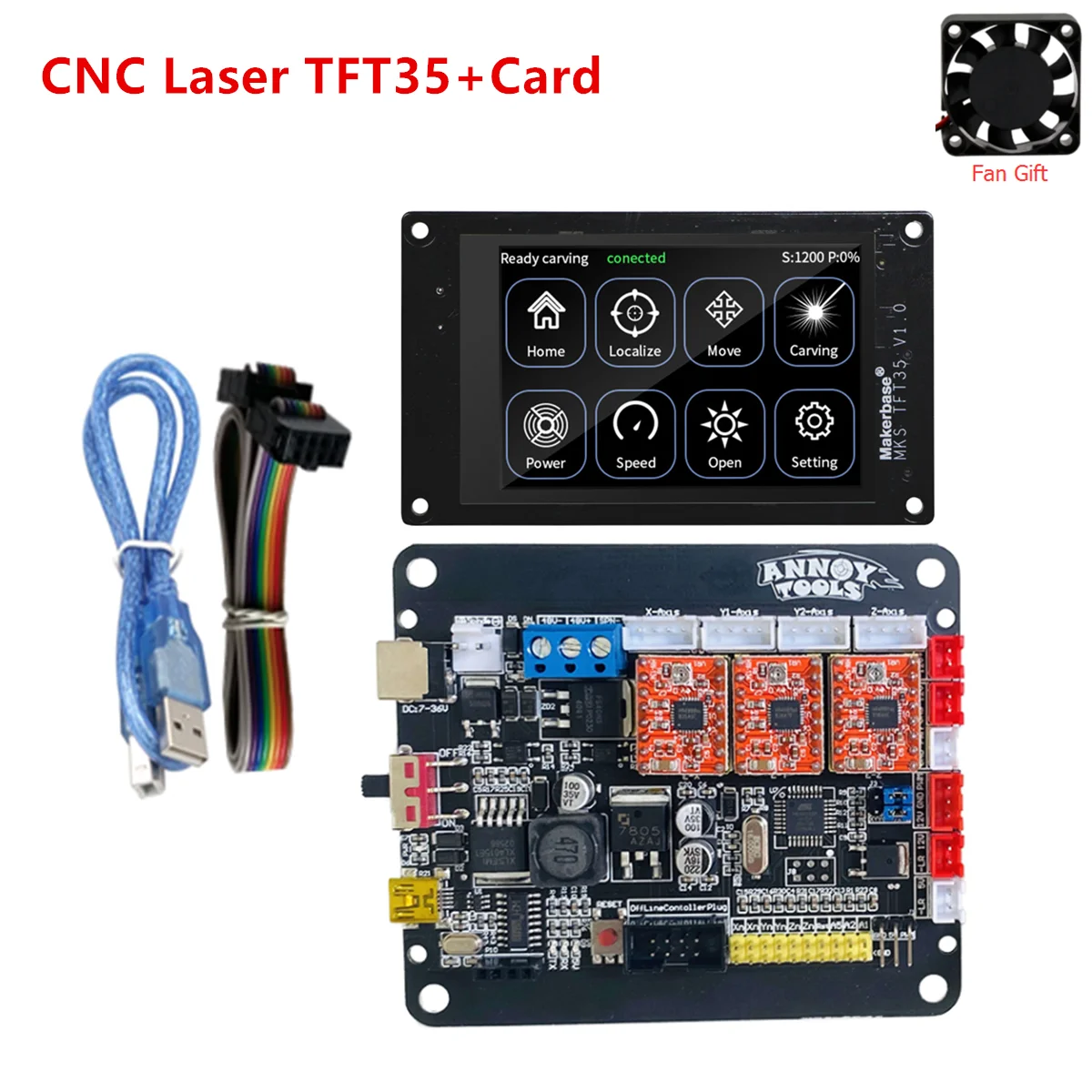 Автономный контроллер GRBL Makerbase MKS DLC v2 панель управления с ЧПУ пластинами TFT35 CNC3018