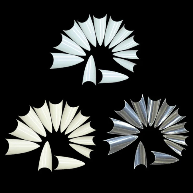 

500 PCS/Lot False Nail Clear Natural White False Point Stiletto French Acrylic UV Gel Nail Tips Nail Decor Tools Top selling
