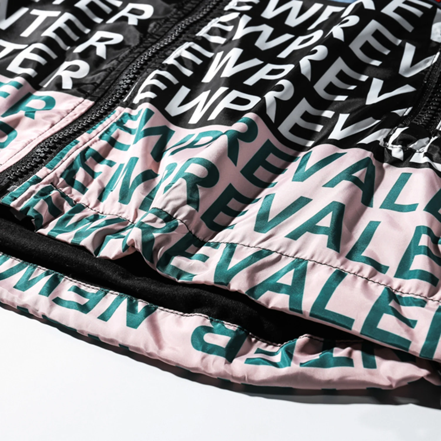 Куртка мужская с капюшоном и надписью граффити повседневная хлопковая ветровка