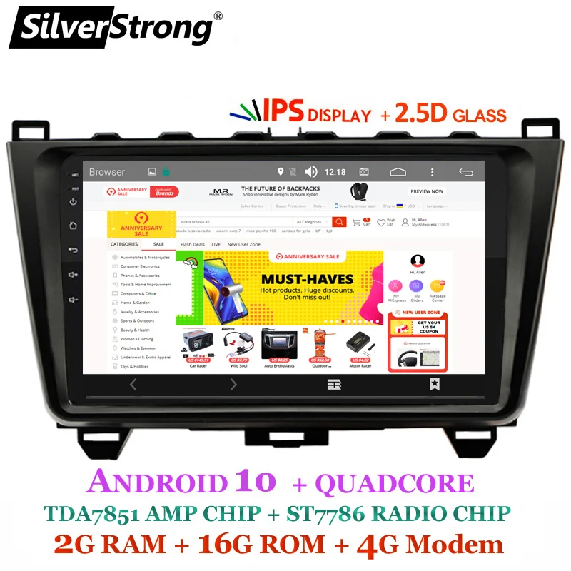 SilverStrong Android10.0 9 ''IPS 4G автомобильный DVD для Mazda 6 Atenza IPS DSP опция Android радио