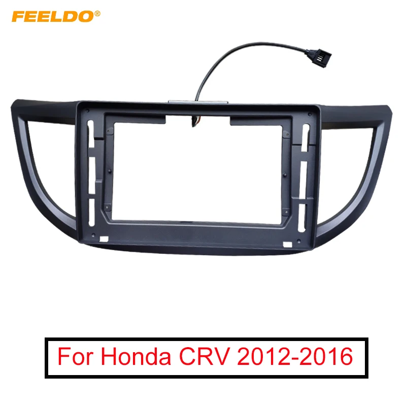 

FEELDO Car Audio 10.1" Big Screen Fascia Frame Adapter With Lamp Panel For Honda CRV 2Din Dash Fitting Panel Frame Kit