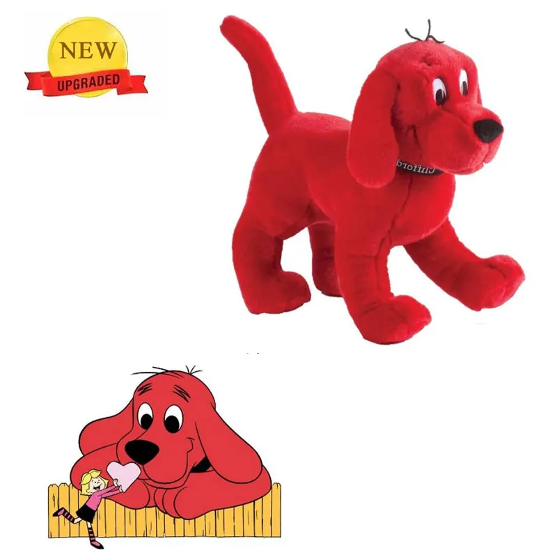 Juguetes de peluche de dibujos animados para ni&ntilde;os, perro rojo grande, Kawaii, 22cm-2