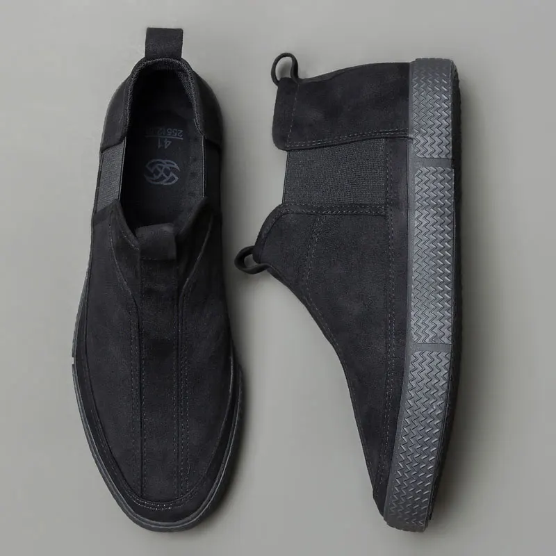 Новинка осени 2020 мужские ботинки челси Британская мода фланелевые слипоны