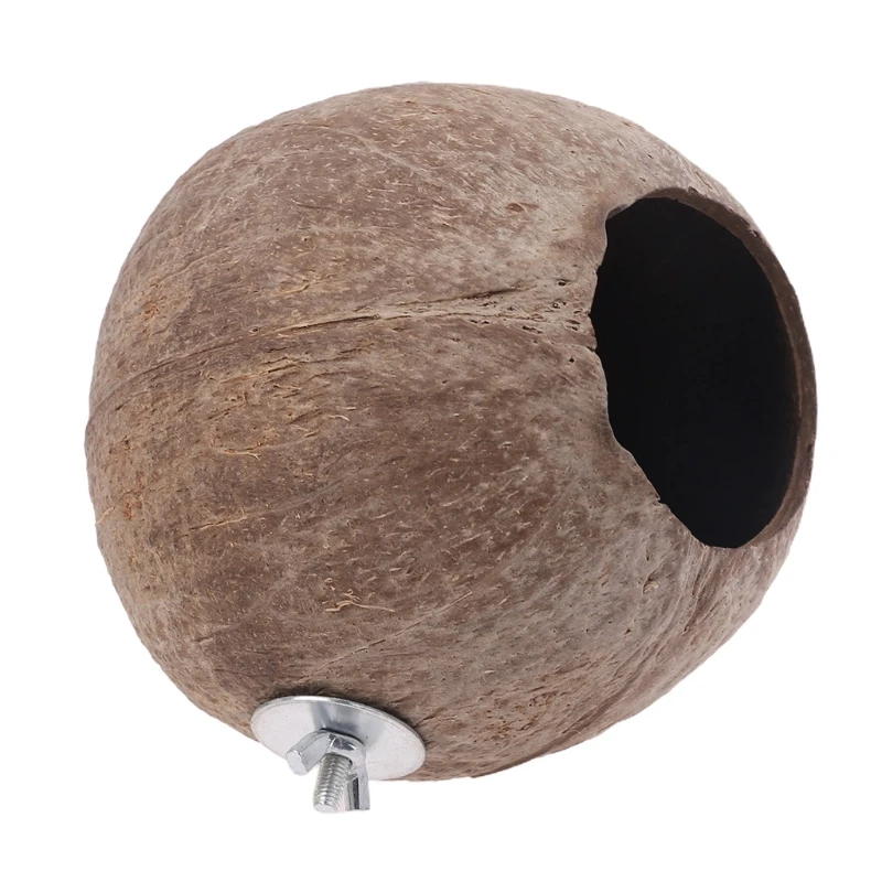 

Parrot Nest Natural Coconut Shell House Cage Feeder Birds Squirrel Hamster Toys Pet Breed Decoration Supplies