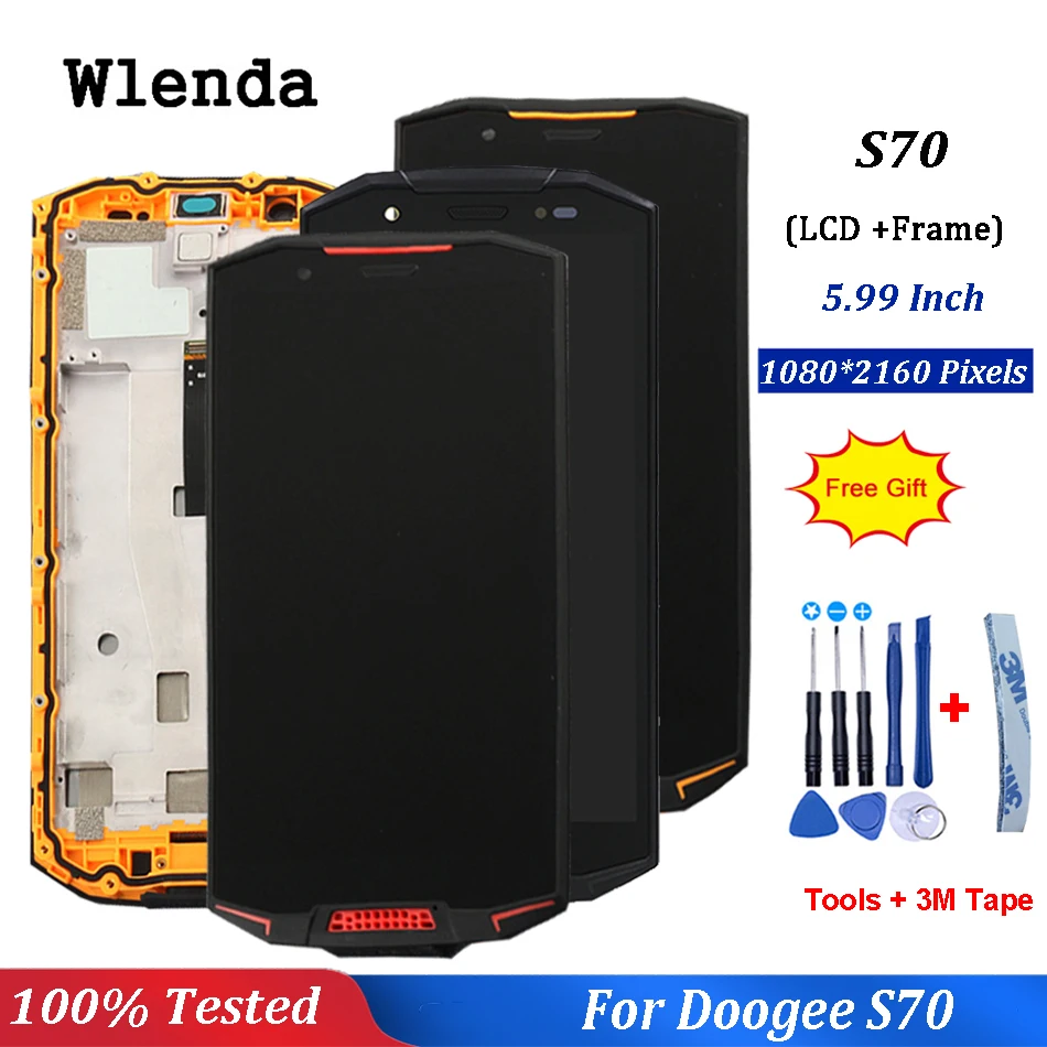 ЖК дисплей и сенсорный экран 5 99 дюйма в сборе для Doogee S70 Lite + Бесплатные