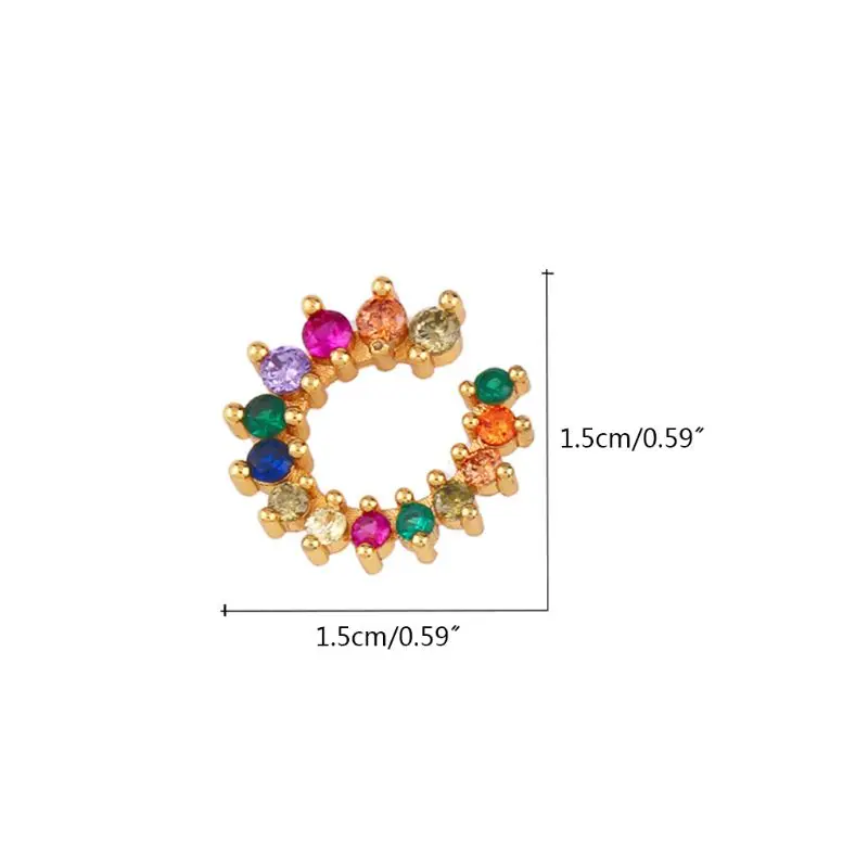 

Colored Circle Zircon Round Earrings Gold Plated Luxury Women Hoop Inlaied Jewelry Idea Gift for Love Mother and Friends