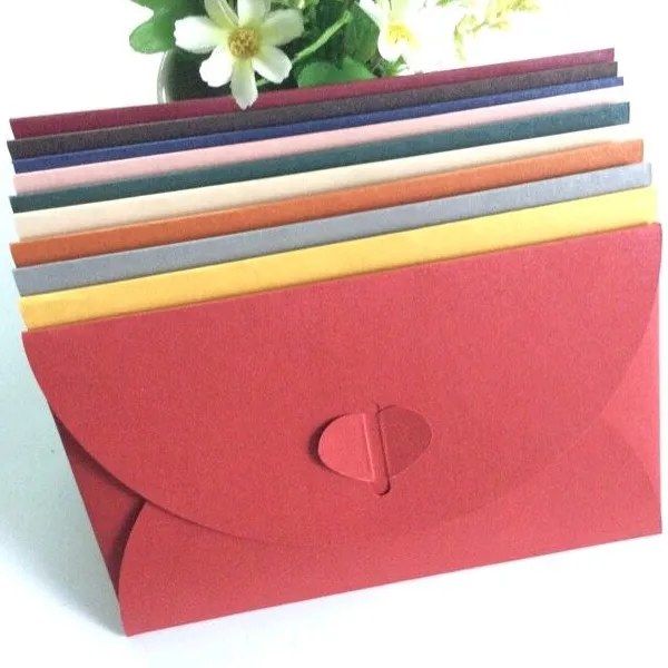 

17.5x11cm Kraft Vintage Paper Letter Envelopes Stationery Paper Gift Envelope Red Yellow Silver Green Kraft Color Love Heart