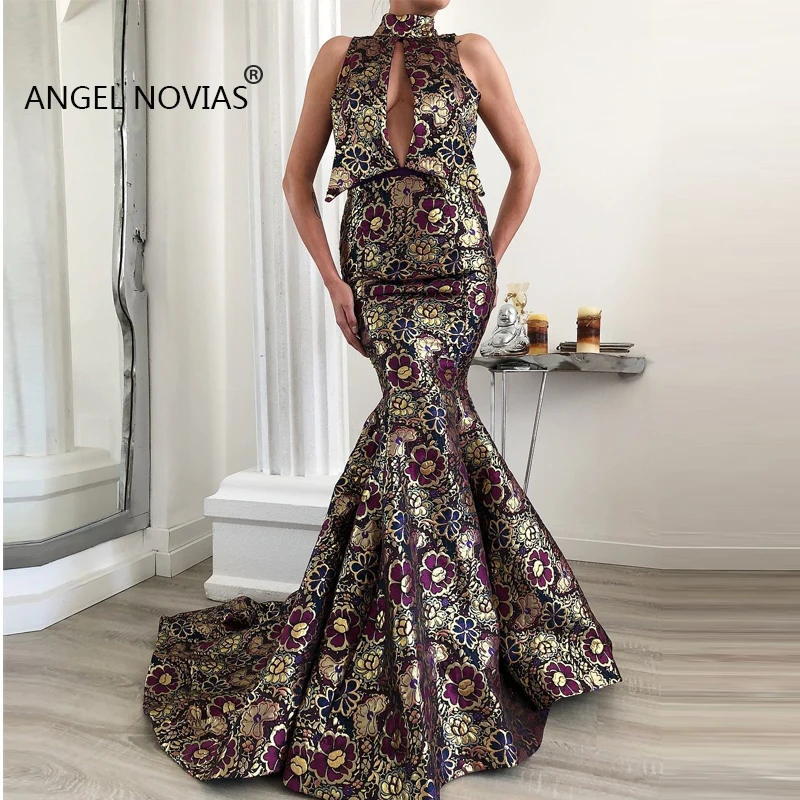 

Long High Neck Abendkleider Mermaid Arabic Lace Evening Dress 2019 Saudi Arabia Moroccan Sexy Formal Vestido De Festa Longo